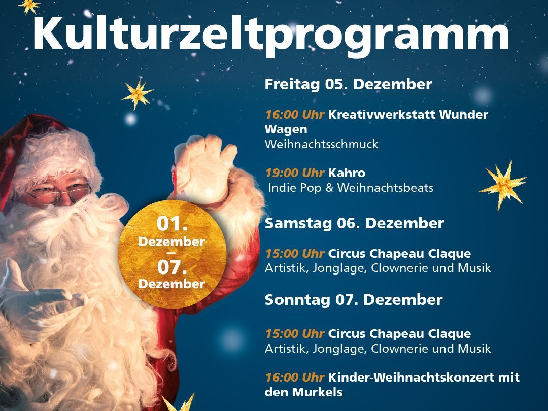 Kostenfreie Konzerte, Lesungen und vieles mehr auf dem Stralsunder Weihnachtsmarkt.