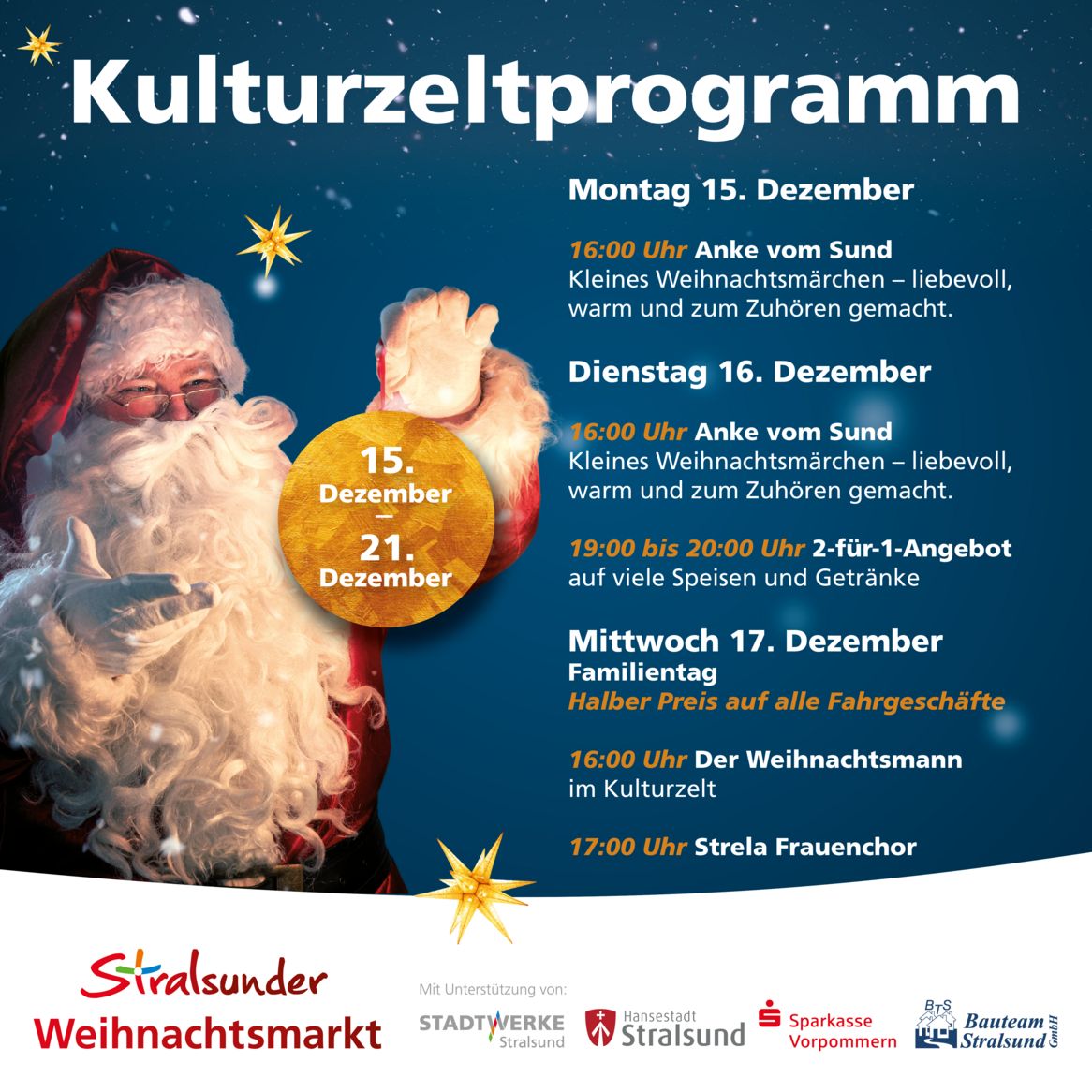Kostenfreie Konzerte auf dem Stralsunder Weihnachtsmarkt